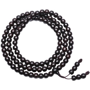 易行堂匠人出品天然原色椰蒂佛珠手串108颗手链手工雕刻古桶佛珠