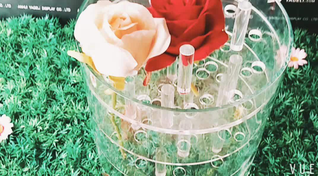 Yageli Factory Custom Clear Acrylic Round 9 Holes Clear Acrylic Flower