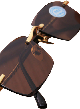 天然无框钻石切边纯水晶太阳镜