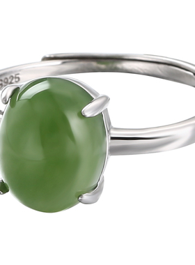 新疆女款纯银日韩简约气质碧玉