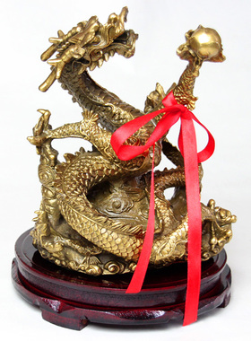 神龙吸水书房办公室摆件