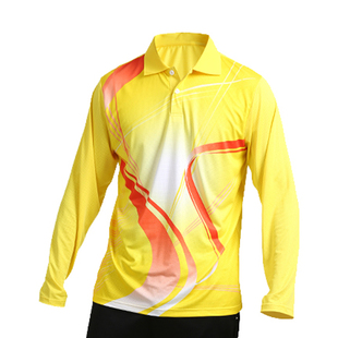 秋冬装速干长袖羽毛球服上衣男女运动翻领气排球乒乓训练衣服印字