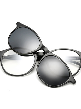 磁吸套镜两用偏光近视圆形框架