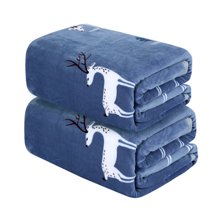 厂家直销毛毯法兰绒珊瑚绒礼品毯被子礼盒加厚保暖午睡毯定制LOGO
