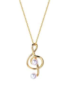 金色音符珍珠百搭轻奢小众锁骨链