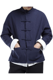 2025秋冬新款风棉麻男士唐装外套W29P100，男装民族服装，钱塘802