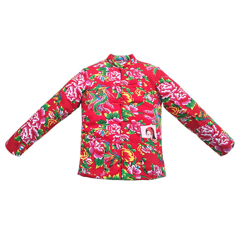 东北大花修身新潮冬款棉服唐装