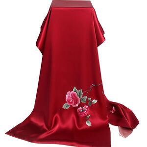 披肩围巾两用女真丝桑蚕丝春秋婚礼旗袍礼服外搭妈妈高端苏绣丝巾