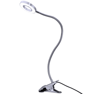 led可调亮度充插电台灯6W暖白光USB宿舍夹子式灯无频闪护眼床头灯