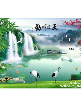 客厅电视背景墙壁画墙布壁纸墙纸