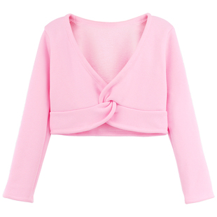 儿童舞蹈服披肩长袖上衣秋冬跳舞小外套外搭女童中国舞练功服坎肩