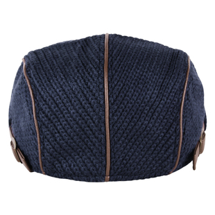 两头门男士帽子秋冬季保暖鸭舌帽户外休闲时尚针织毛线帽前进帽潮