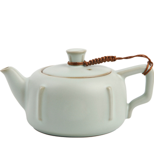 东道汝窑功夫茶具茶壶可养开片礼盒包装汝窑主人静雅壶 汝官窑