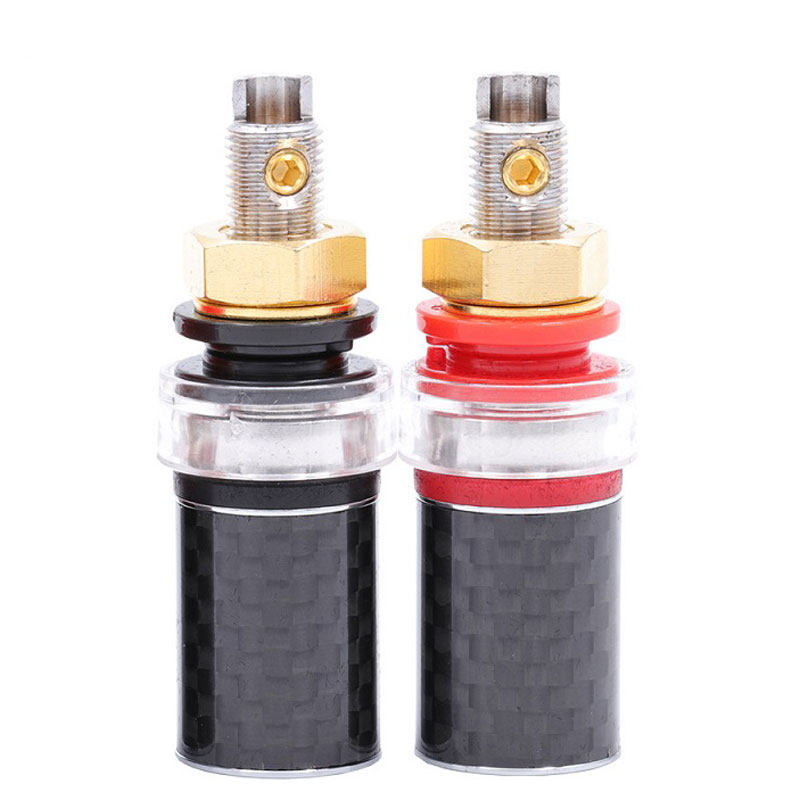 Viborg维堡纯紫铜喇叭接线柱 胆机音箱香蕉座 碳纤维音频接线端子