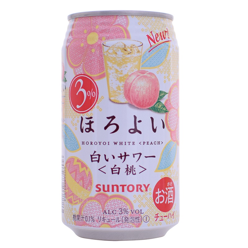 日本进口三得利Horoyoi和乐怡微醺预调鸡尾酒白桃味350ml*6罐果酒