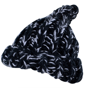 韩版混色秋冬季保暖三角形尖尖帽子卷边护耳百搭毛线针织帽女