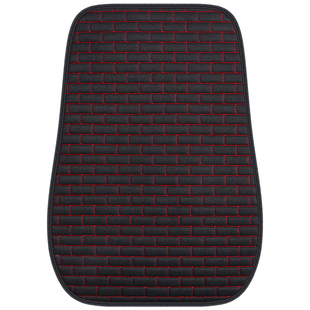 汽车靠背亚麻四季通用单片小蛮腰座椅腰靠垫防滑免绑加厚耐磨坐垫