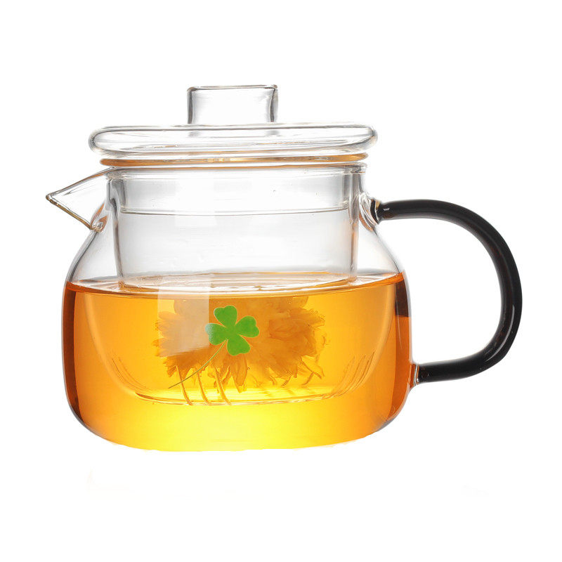 高硼硅耐热玻璃花茶壶企鹅壶带过滤透明茶水分离功夫茶具套装加厚