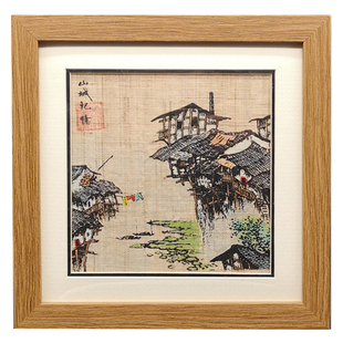 重庆伴手礼非遗山城记忆夏布版画摆件系列赠送外宾商务纪念品礼物