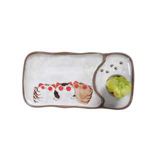 窑匠日式餐具陶瓷创意分割餐盘早餐盘水果盘西餐盘长方盘