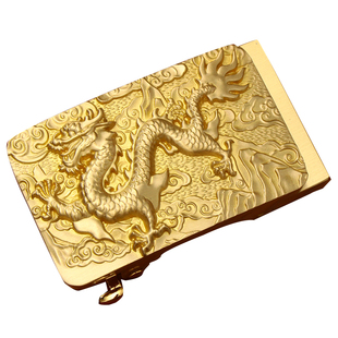 十二生肖马纯铜扣头皮带头男平滑扣男士黄铜皮带自动扣头裤腰带头