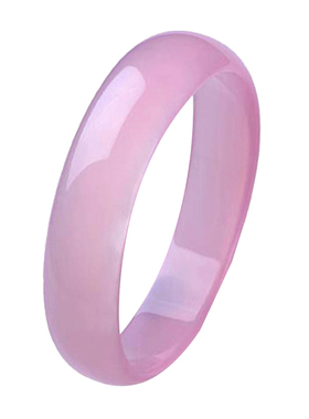 玛瑙粉红色招桃花玉镯子