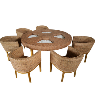 东南亚风格天然真藤沙发住宅家具椅组合五件套酒店餐厅茶楼藤椅子