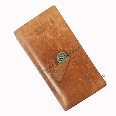 禾木家 DIY版本 复古真皮封面 配件旅行者笔记本TN疯马牛皮有瑕疵