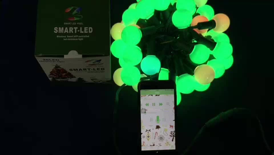 Wireless Smart App Controlled Led G40 Christmas Light Set Addressable Ws2811/ucs1903 Decorative