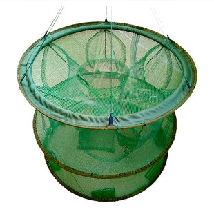 圆形鱼网虾笼折叠抓鱼笼自动鱼笼捞鳝泥鳅龙虾网子手抛网大号渔网