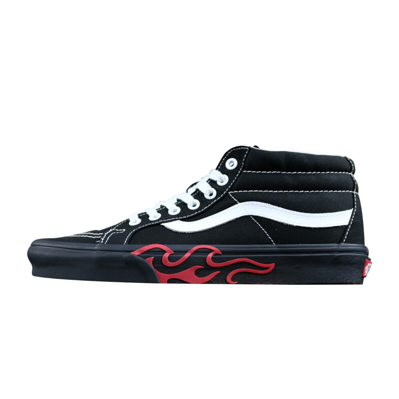 vans老万现货中帮火焰休闲男鞋男