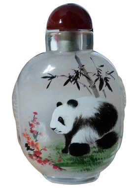 飞扬鼻烟壶内画瓶纯手工熊猫中国特色礼品出国送老外特色纪念品