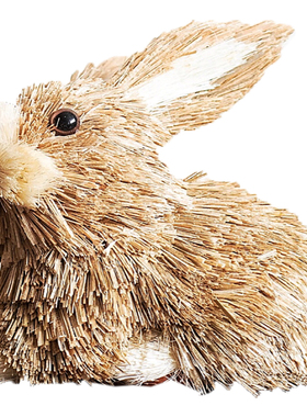 空间草编兔子拍摄可爱风小物摆件