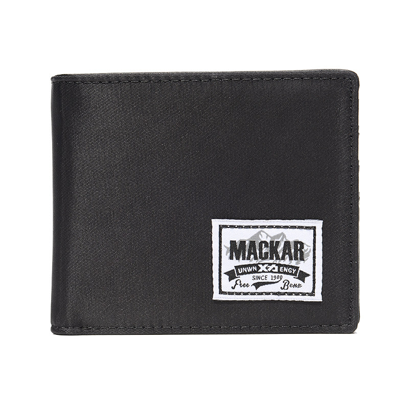 Mackar潮牌休闲钱包男士短款青年学生简约日韩版潮流折叠帆布钱夹