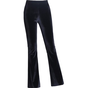 丝绒裤子大裤脚阔腿裤喇叭裤加绒女裤小个子金丝绒裤子女新款秋冬