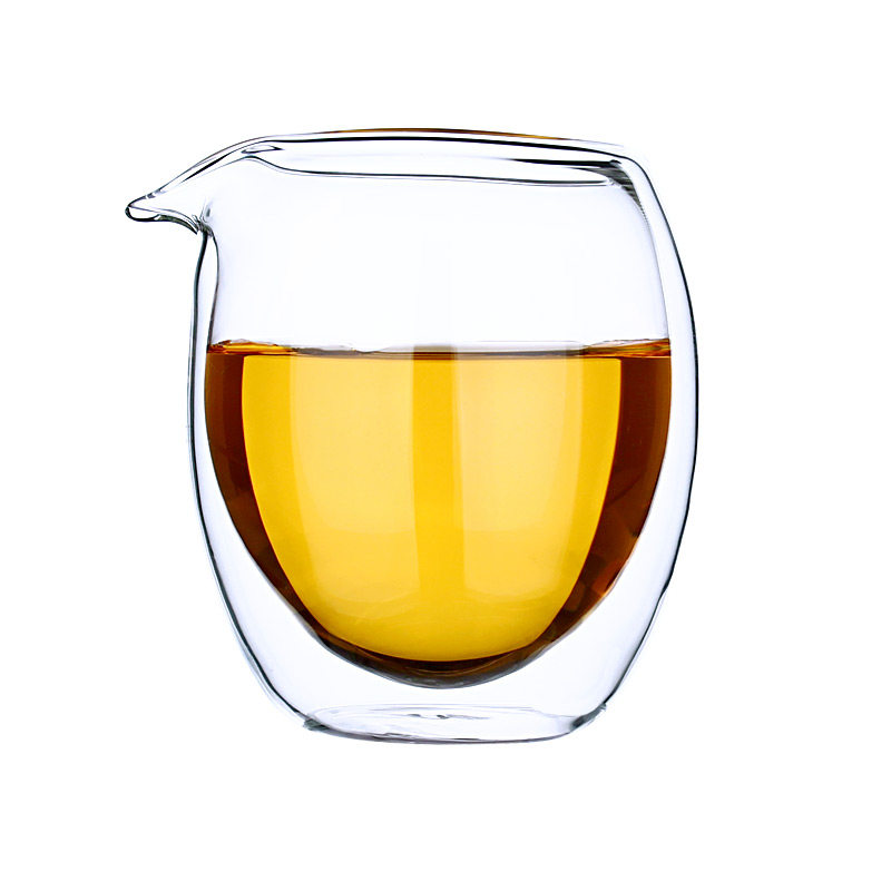 逸宝轩 耐热加厚双层玻璃公道杯 隔热防烫真空高硼硅匀杯分茶器