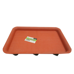 加厚花盆托盘长方形移动托盘万向轮大型盆景底座花托带轮滚轮托盘