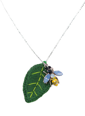 原创刺绣日韩风纯银仙女毛衣链