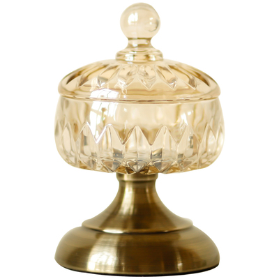 客厅茶几糖果罐鸟与花家玻璃美式