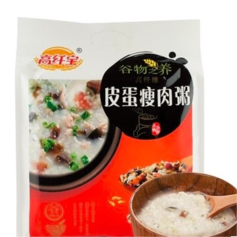 高纤宝皮蛋瘦肉粥无蔗糖食品即主食糖尿饼送中老年人早餐营养