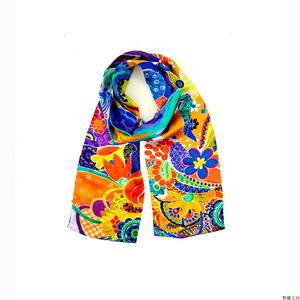 孙立沙画家原创艺术高档丝巾桑蚕丝真丝礼品夏季流行长条巾油画风