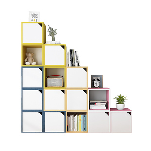 自由组合书柜落地储物柜格子柜简约现代置物架儿童书本书架收纳柜
