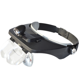 包邮远途头戴式放大镜led带灯眼镜老人阅读电子维修钟表微雕雕刻