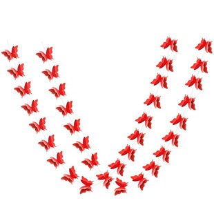 美容店开业活动门帘挂饰蝴蝶花朵圆形拉花婚庆浪漫氛围场景布置