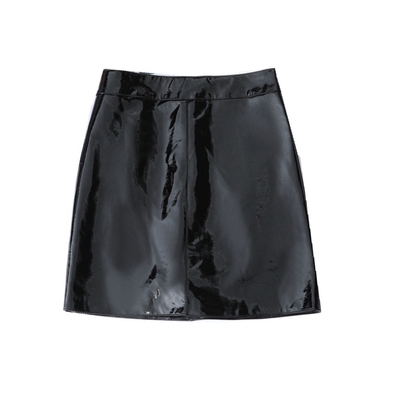 腰带短裙A字秋冬新款海宁羊皮