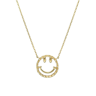 张多多珠宝ZDD 18K黄金镶真钻镂空笑脸手链 耳钉 项链/锁骨链