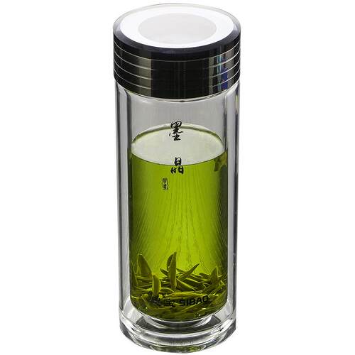思宝玻璃杯墨晶男女士隔热茶杯双层高硼硅过滤泡茶杯保温水晶水杯