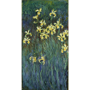 黄菖蒲花 莫奈印刷喷绘仿制油画客厅卧室沙发背景装饰画餐厅挂画