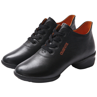 娇百惠舞蹈鞋女秋冬新款爵士跳舞鞋真皮软底水兵现代舞广场舞鞋子