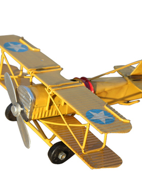 二战军事铁皮飞机静态复古风模型